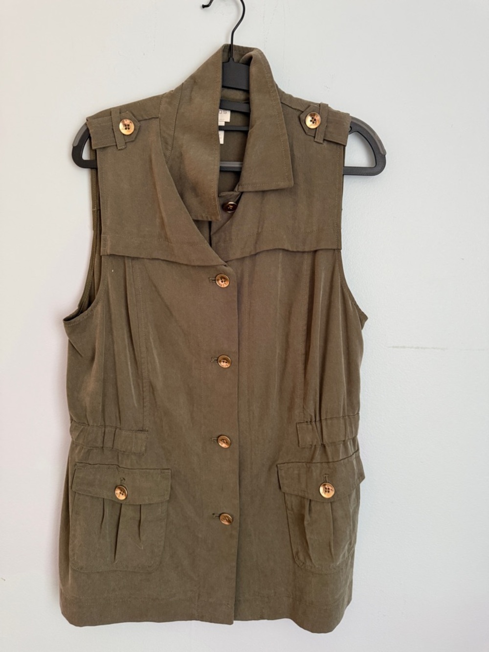Chico's Olive Utility Sleeveless Vest